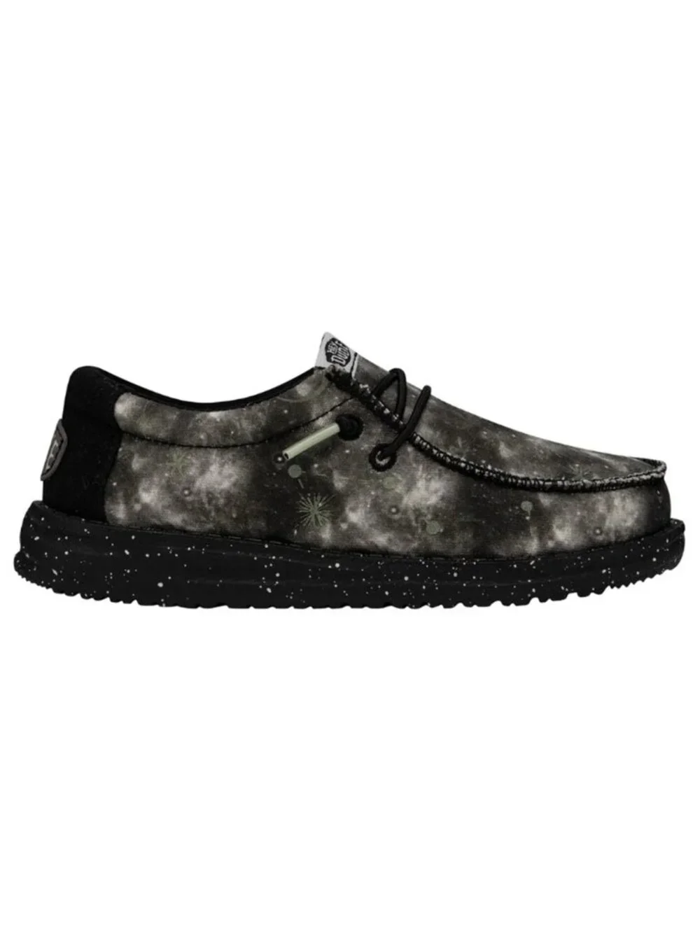 Hey Dude Youth Wally Galaxy Black Glow in the dark Y14 US Brand new with tags.